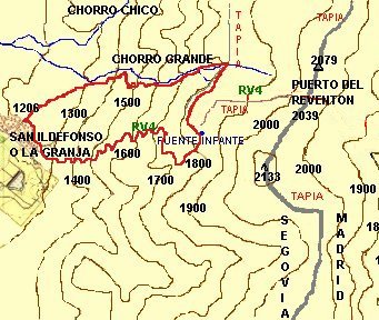 Ver descripcin ruta: La Granja de San Ildefonso, Cascada del Arroyo del Chorro Grande, Sendero del siglo XIII Rascafra La Granja, Refugio y Fuente del Infante, La Granja.