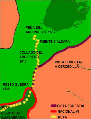 Ver descripcin de ruta de senderismo a la Pea del Arcipreste de Hita, en el Puerto de Guadarrama. 