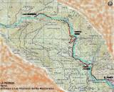 Mapa ruta senderismo desde El Tranco (Manzanares el Real) a Los Chorros del Manzanares. La Pedriza