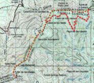 mapa ruta senderismo desde el puerto de la quesera a el pico del lobo