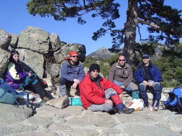 M�nica, Karlos, Carlos, �ngel y Lucas en el mirador Luis Rosales