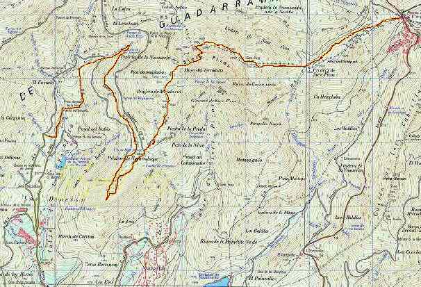 Ver descripcin de ruta de Navacerrada a las Dehesas de Cercedilla. Por las Cimas y crestas de Siete Picos